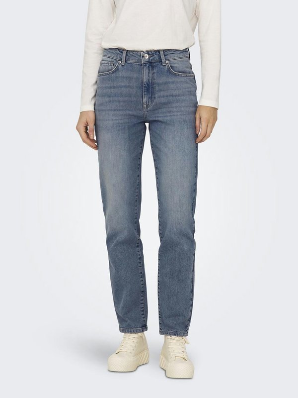 ONLY Straight fit ONLEMILY High waist Ankle length - Slim fit jeans - blau