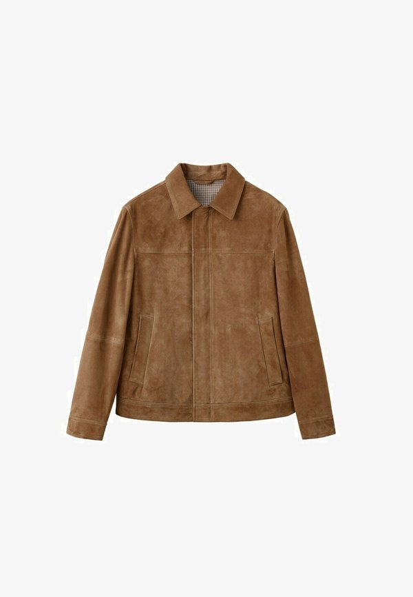 Mango Leather jacket - cognac
