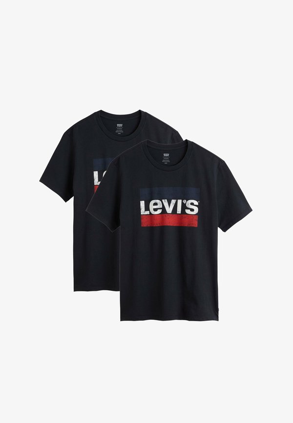 Levi's® 2ER PACK - SPORTSWEAR LOGO GRAPHIC TEE RUNDHALS - Print T-shirt - schwarz