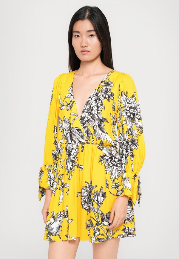 Alice + Olivia CLARISSA DEEP V TIE MINI DRESS