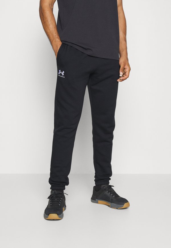 Under Armour ICON FLEECE - Tracksuit bottoms - black/white