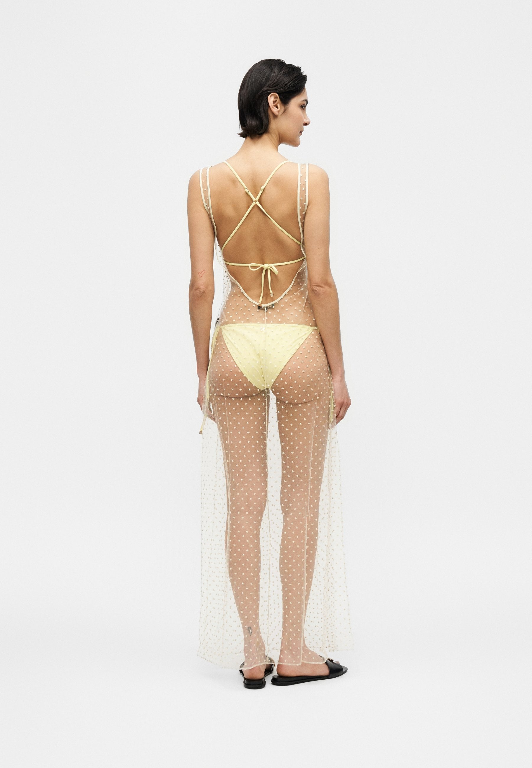 KIKI DE MONTPARNASSE MERCI DOT EMBROIDERY GOWN