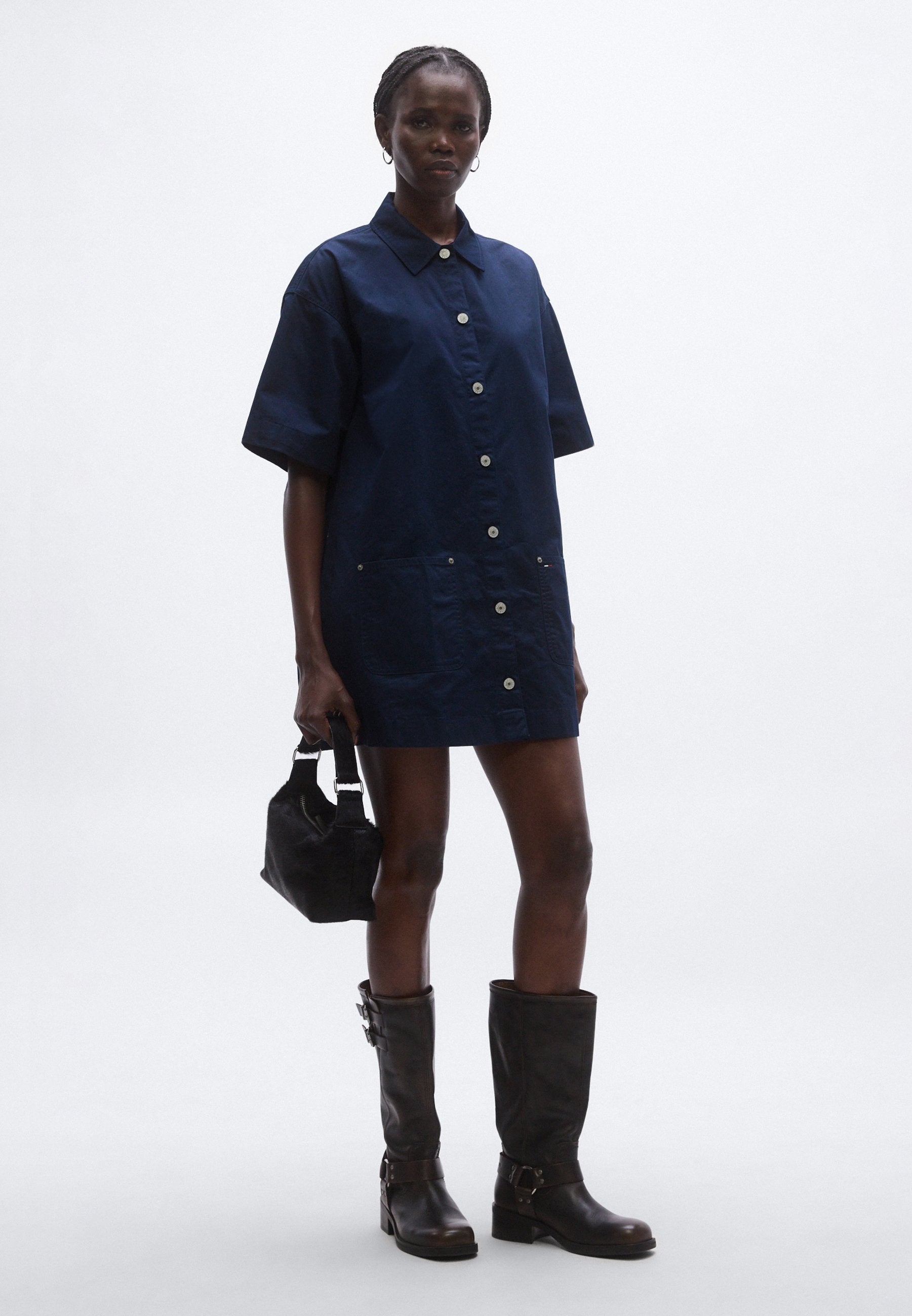 Tommy Jeans PATCH POCKET MINI LOOSE SHIRT DRESS