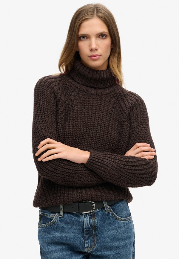 Superdry & Co SLOUCHY STITCH ROLL NECK - Jumper - coco marl