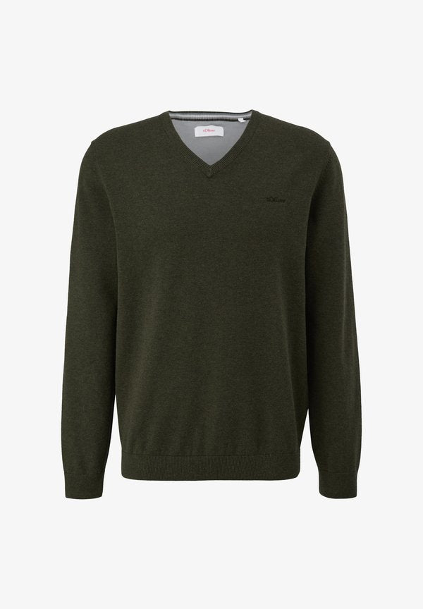 s.Oliver MIT LOGOSTICKERE - Jumper - olivgrün
