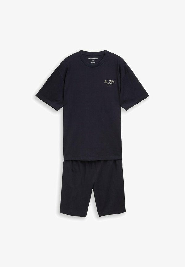 TOM TAILOR TOM TAILOR UNTERWÄSCHE PYJAMA-SET - Pyjama top - blue-dark-solid