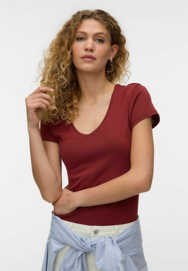 Vero Moda AWBONNIE - Basic T-shirt - russet brown