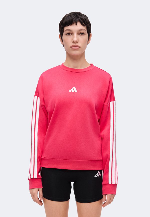 adidas Sportswear ESSENTIALS 3 STRIPES - Sweatshirt - power pink/white