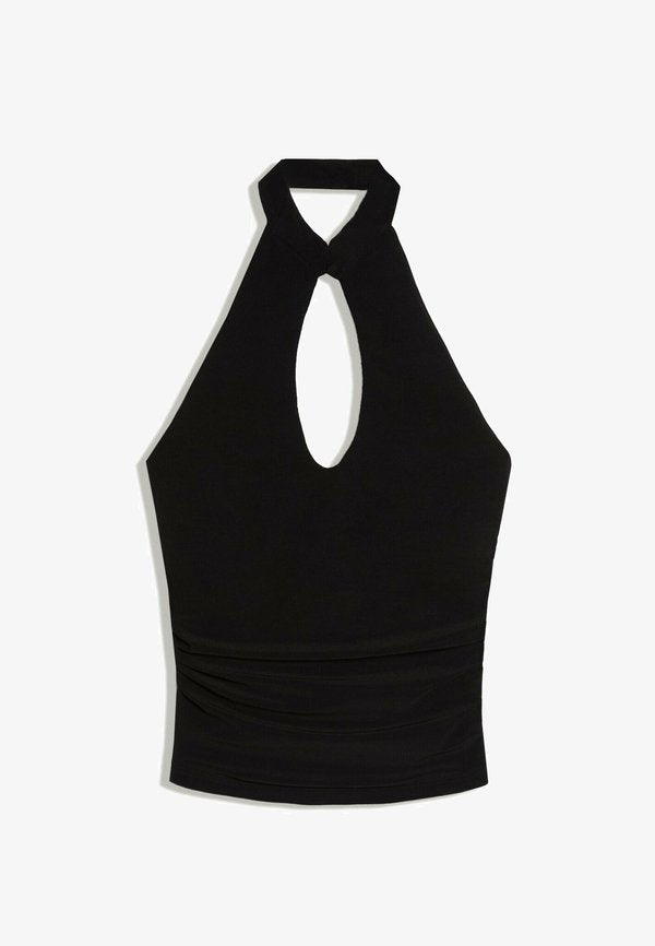 Bershka QIPAO STYLE TOP - Top - black