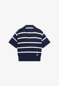 Tommy Hilfiger PREMIUM KNIT RELAXED POLO JUMPER - Polo shirt - dark night/ivory petal