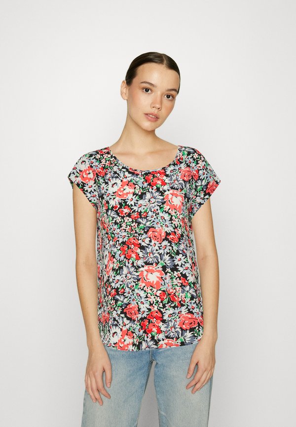 ONLY ONLVIC S/S AOP TOP NOOS PTM - Blouse - black/multi-coloured
