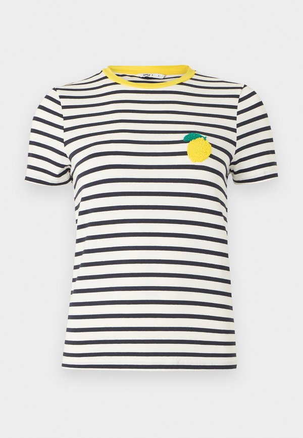 ONLY ONLHEART - Print T-shirt - cloud dancer/night sky