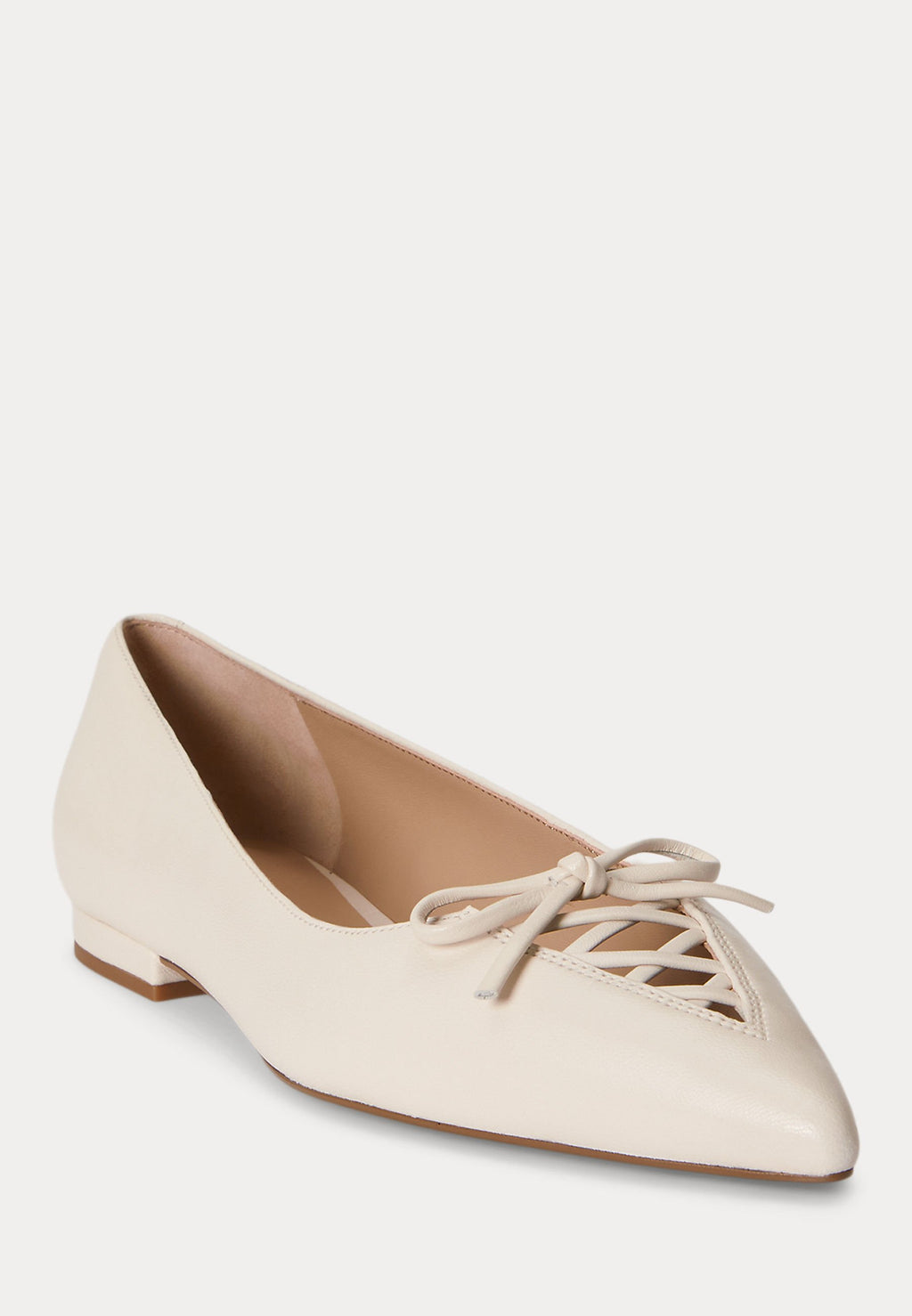 Lauren Ralph Lauren LONDYN LACE-UP NAPPA LEATHER BALLET FLAT