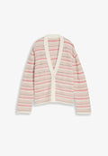 TOM TAILOR LOOSE FIT MIT STREIFENMUSTER - Cardigan - pink beige stripe