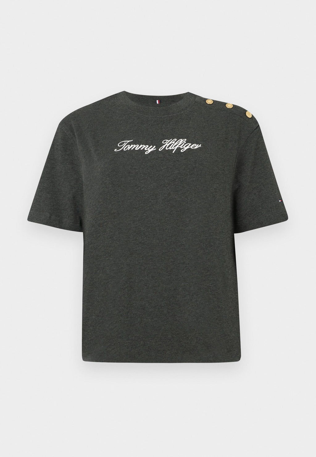 GOLD-TONE BUTTON LOGO EMBROIDERY RELAXED T-SHIRT Media 1