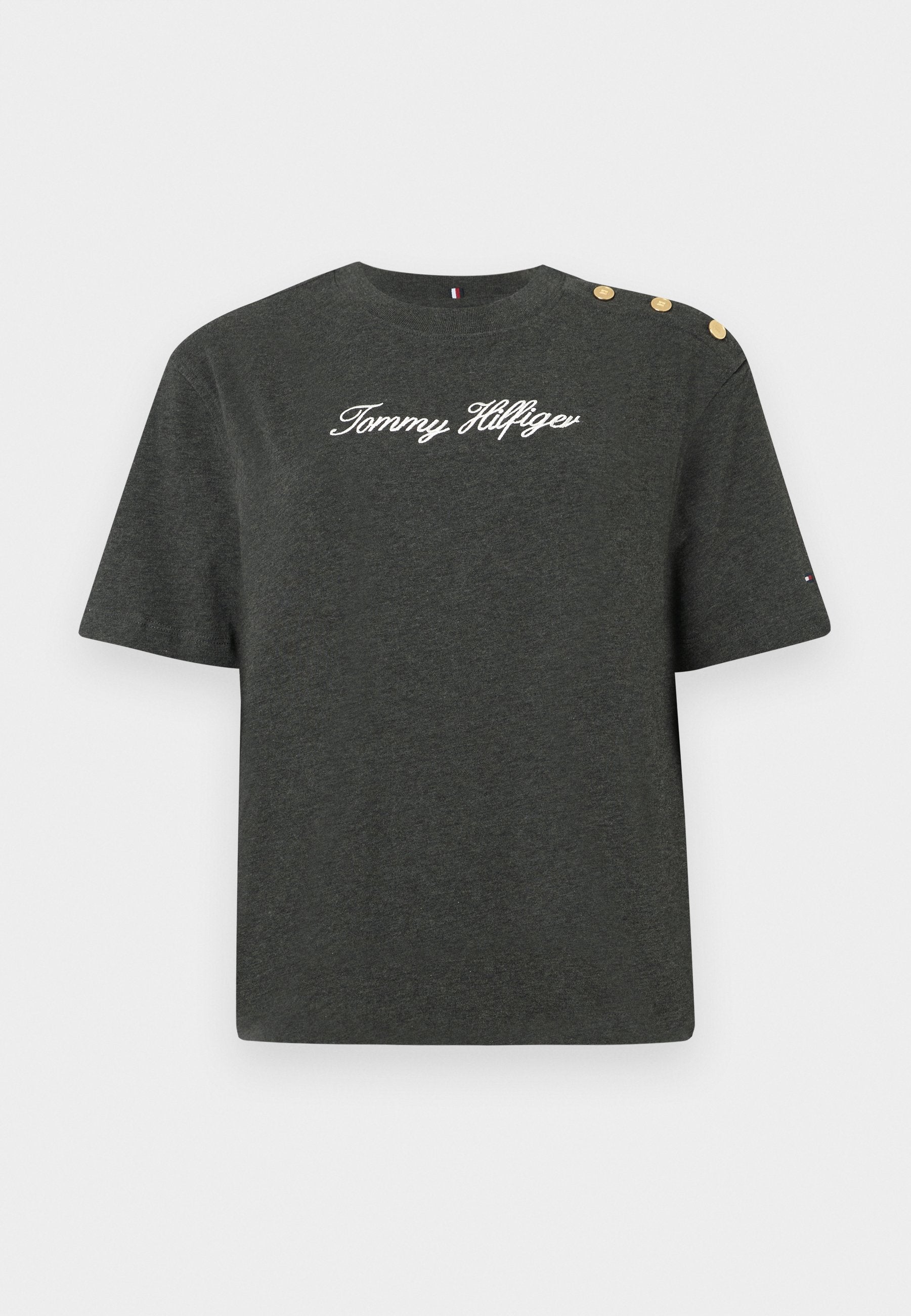 GOLD-TONE BUTTON LOGO EMBROIDERY RELAXED T-SHIRT Media 1