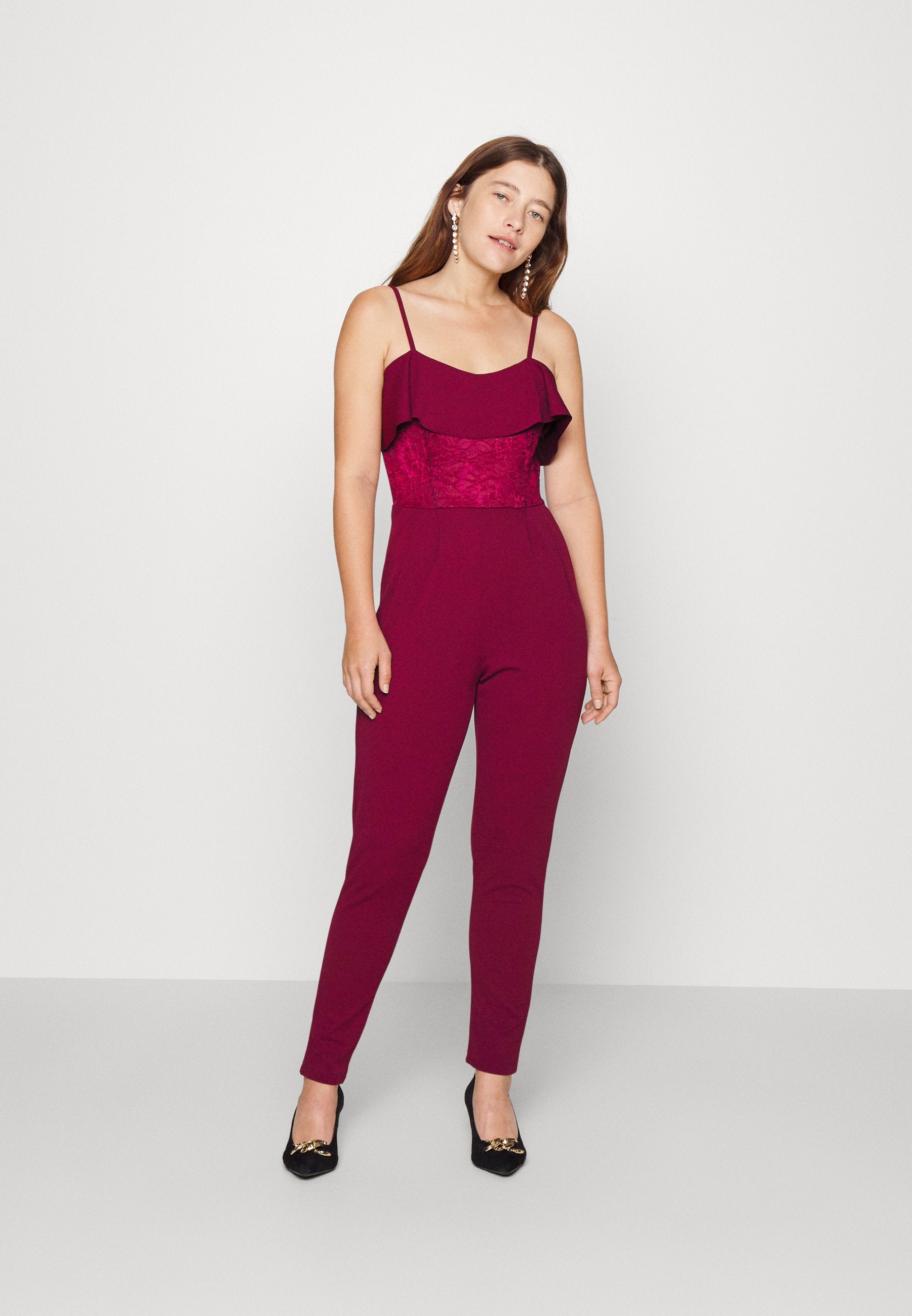 WAL G PETITE COCO RUFFLE JUMPSUIT