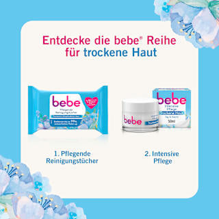 Pflegende Reinigungstücher mit Vitamin E und Glycerin bebe
