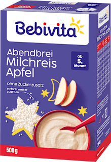Abendbrei Milch Milchreis mit Apfel ab dem 5. Monat Bebivita