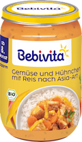 Menü Gemüse-Reis mit Hühnchen nach asiatischer Art, ab dem 8. Monat Bebivita