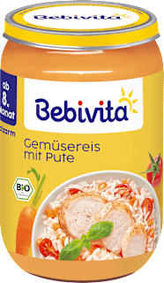 Menü Gemüsereis mit zarter Pute, ab dem 8. Monat Bebivita