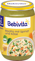 Menü Risotto mit Spinat und Käse, ab dem 8. Monat Bebivita