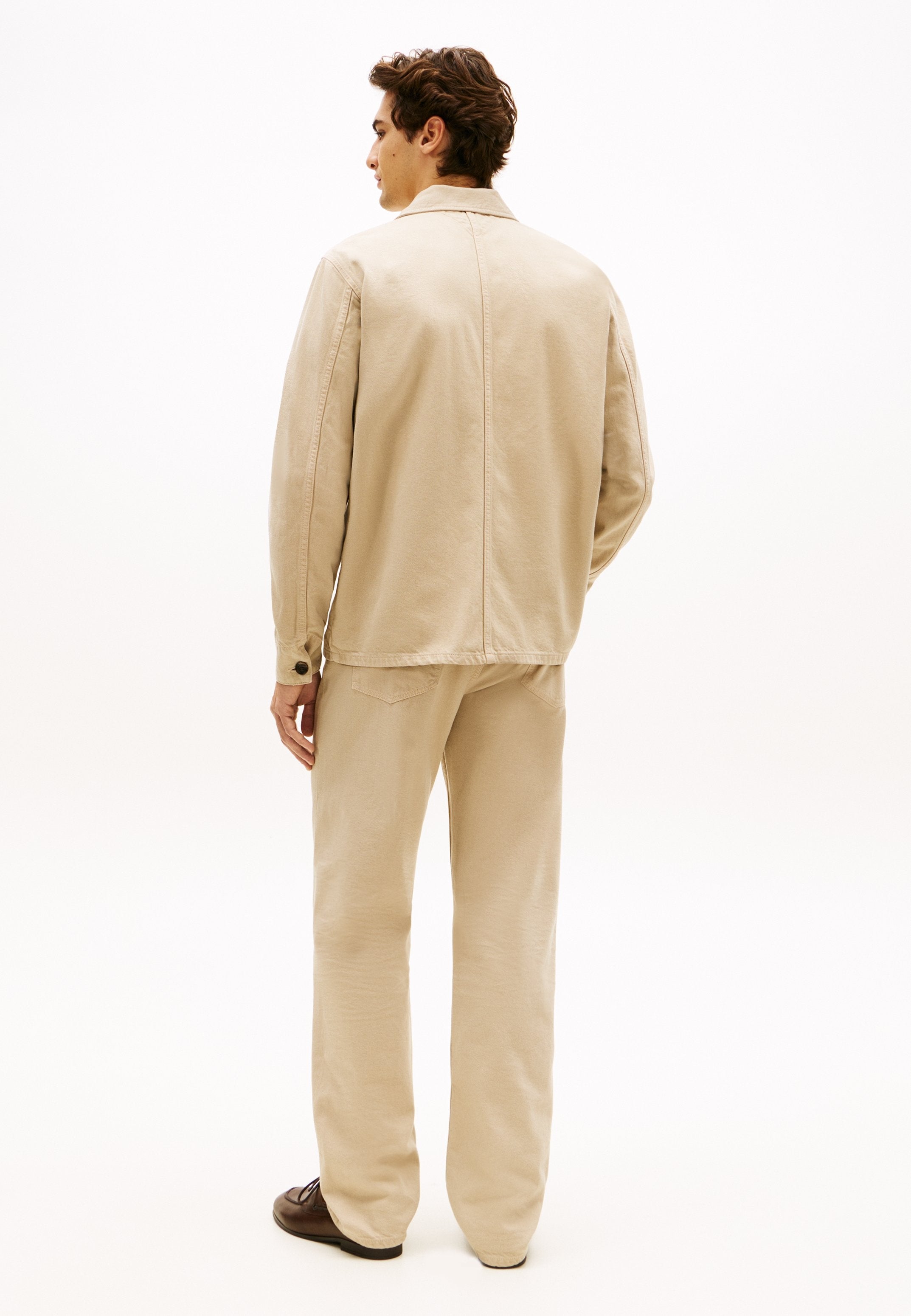 WASHED FLAG EMBROIDERY DENIM CHORE JACKET Media 4
