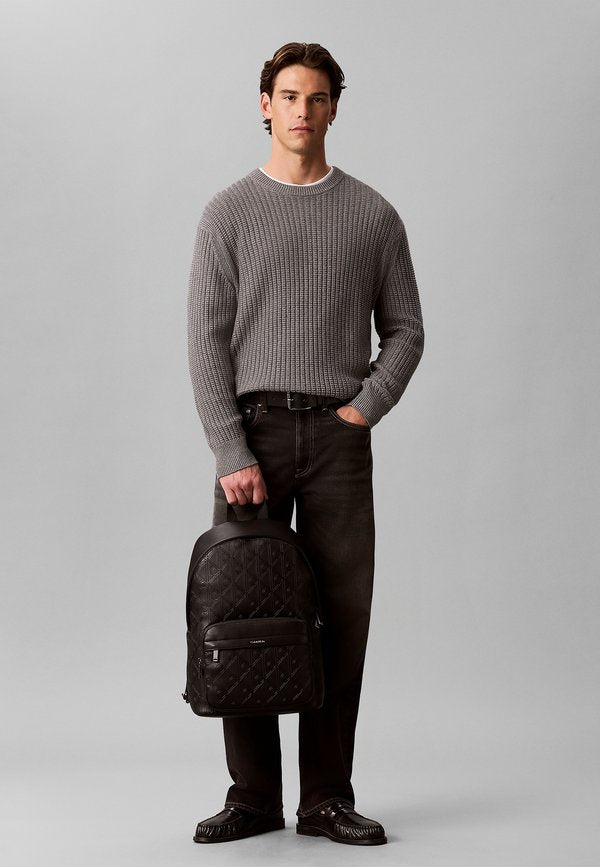 Calvin Klein CALVIN KLEIN EMBOSSED EMBLEM LOGO TROLLEY BACKPACK - Rucksack - black