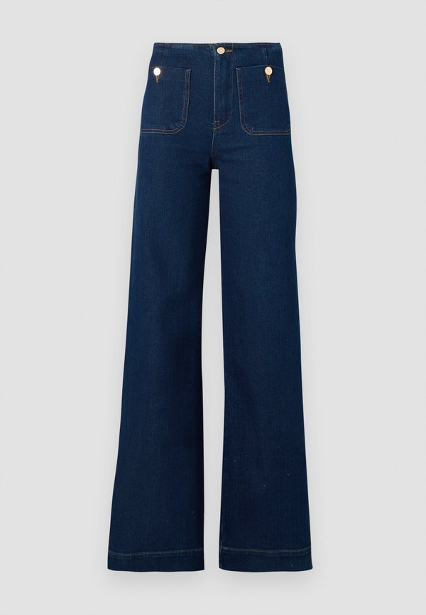 ONLY ONLMADELINE WIDE POCKET - Wide Leg - dark blue denim