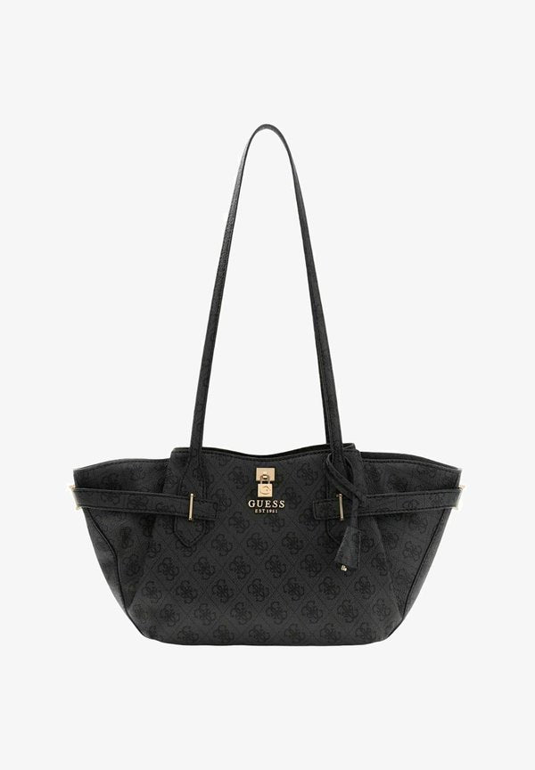 Guess YESBA GIRLFRIEND SHOULDER SATCHEL - Handbag - coal logo
