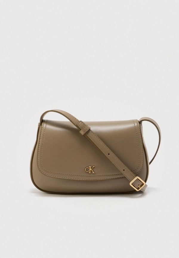Calvin Klein FLAP CAMERA - Cross body bag - desert taupe