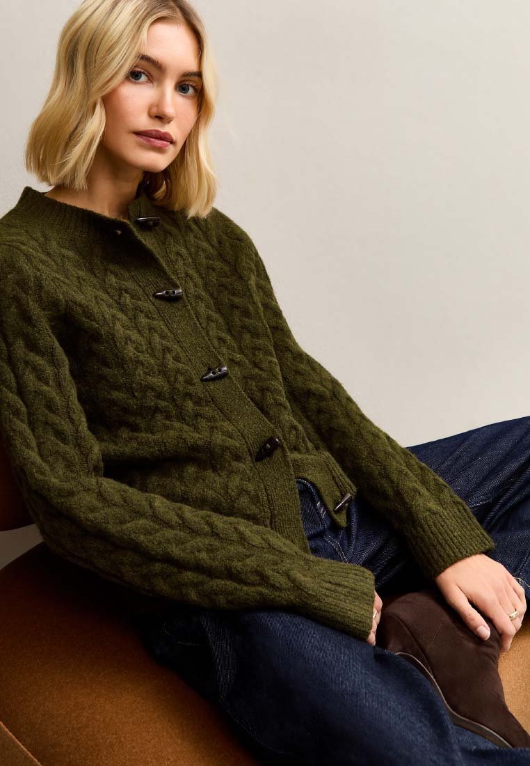 New Look CABLE KNIT TOGGLE FASTENING