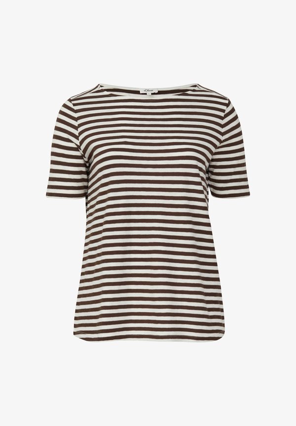 s.Oliver Print T-shirt - mokka
