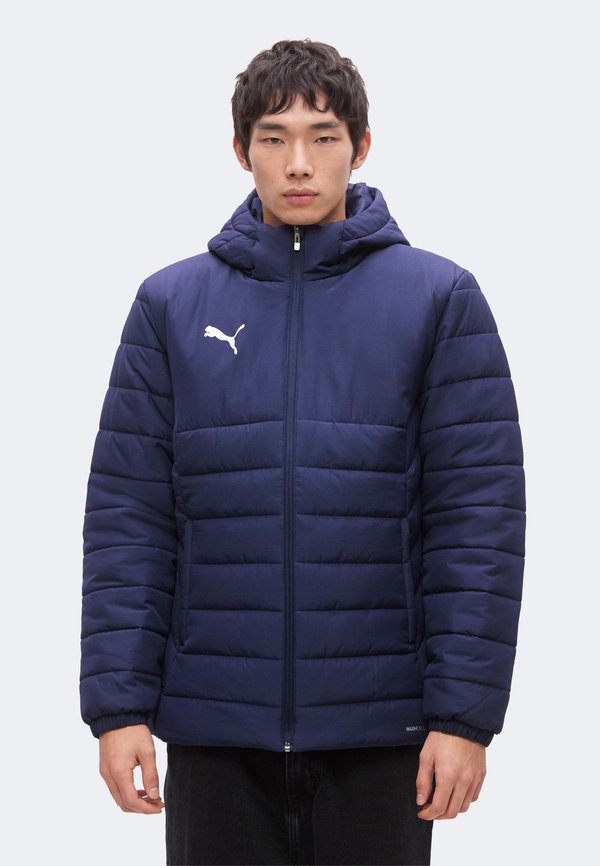 Puma TEAMADDITIONS HOODED PADDED JACKET - Winter jacket - navy/silver-coloured