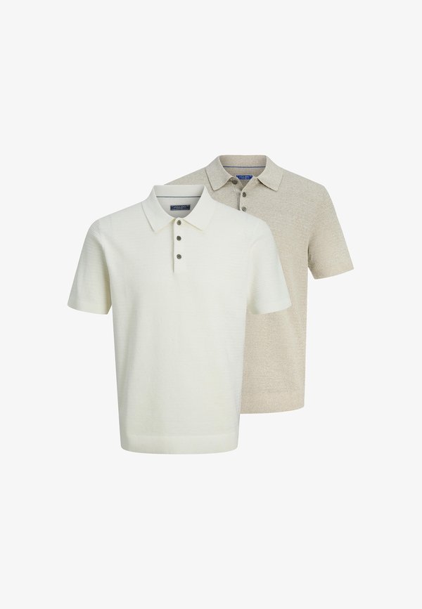 Jack & Jones 2 PACK - Polo shirt - creme   braun