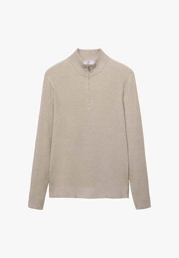 Mango WITH ZIP NECK - Jumper - beige
