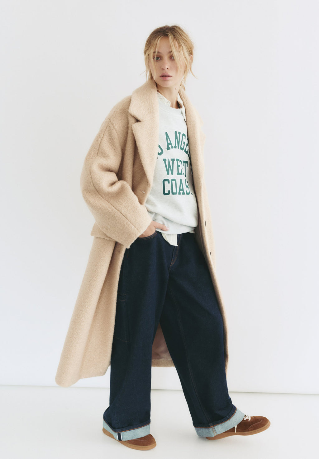 PULL&BEAR LONG BOUCLÉ