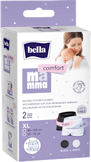 Wöchnerinnenslip Gr. XL 95 - 125 cm comfort, schwarz + weiß bella mamma