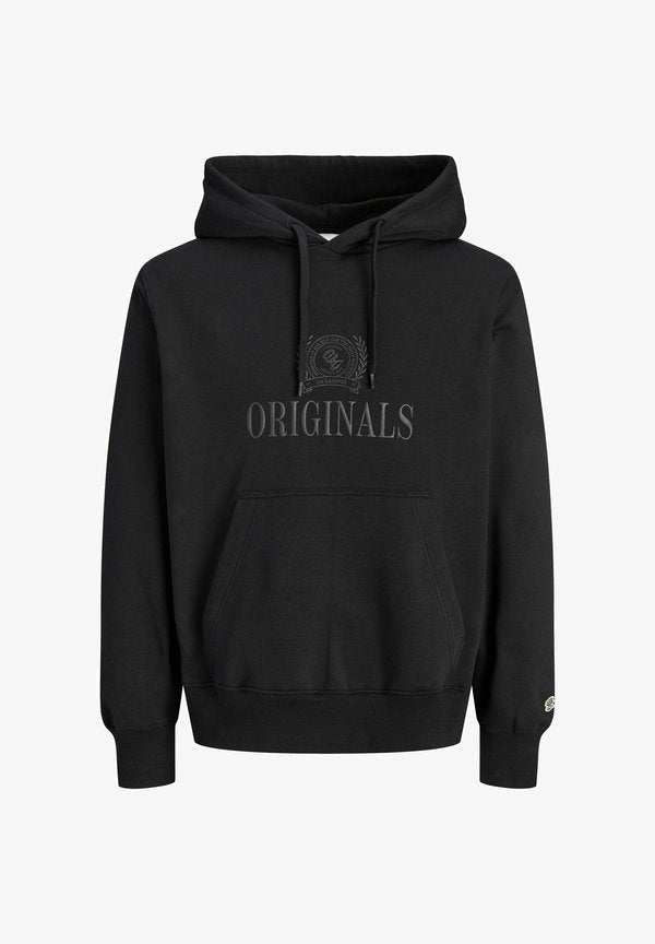 Jack & Jones JORFREDERIKSBERG MONOGRAM SWEAT HOOD PLS - Hoodie - black