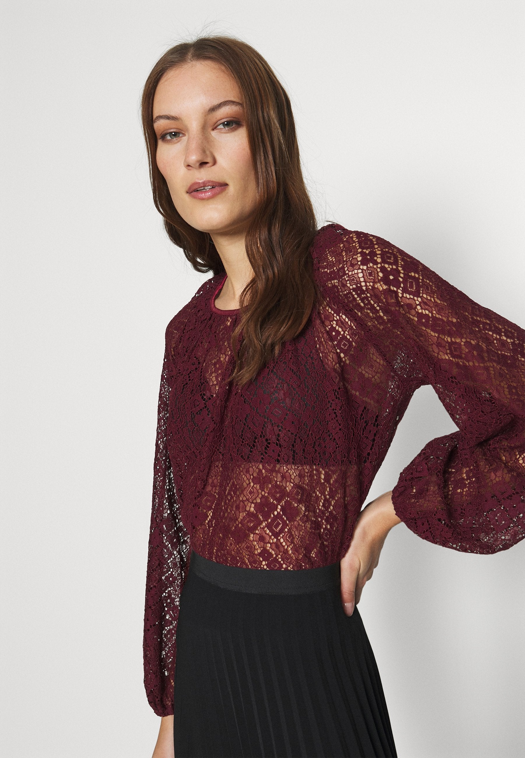 Closet CLOSET GATHERED NECK BLOUSE