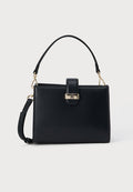 Tommy Hilfiger HERITAGE TH MONOGRAM PLAQUE SATCHEL - Handbag - black