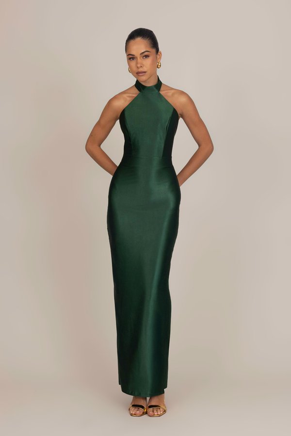 WAL G. ABIGAIL HALTER NECK MAXI