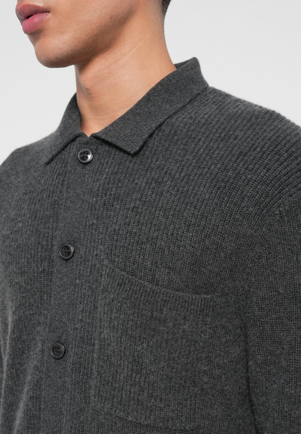 FISHERMAN RIB-KNIT COACH JACKET WITH WOOL Media 6