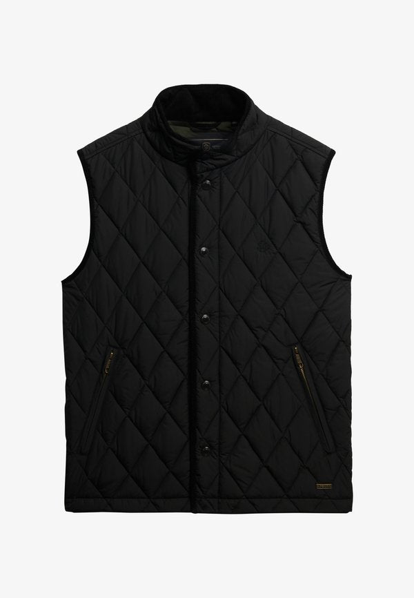 Superdry & Co QUILTED ESTATE - Waistcoat - meteorite black