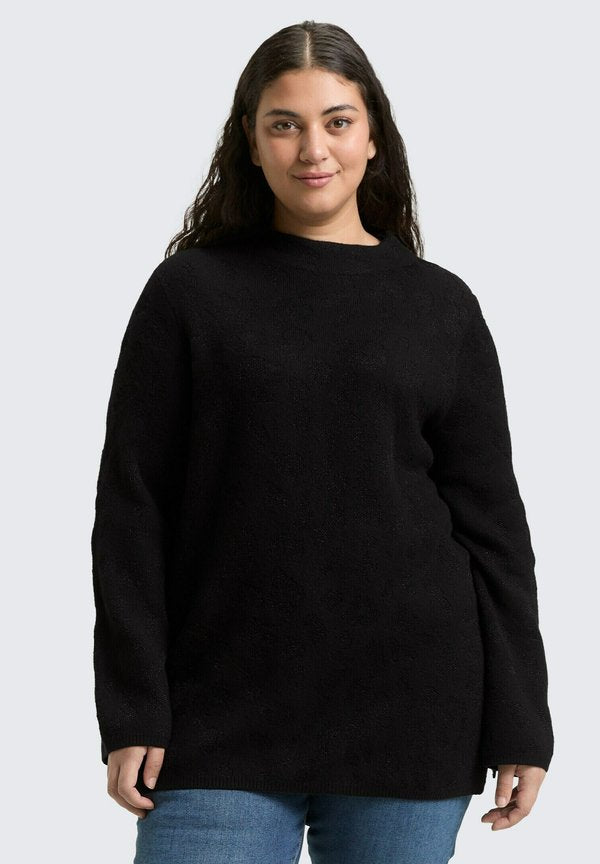 TOM TAILOR PLUS SIZE - MIT GLITZER-EFFEKT - Jumper - black lurex knit