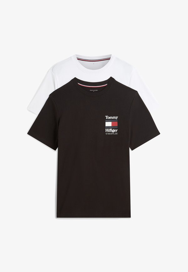 Tommy Hilfiger 2 PACK TEE - Pyjama top - white / black