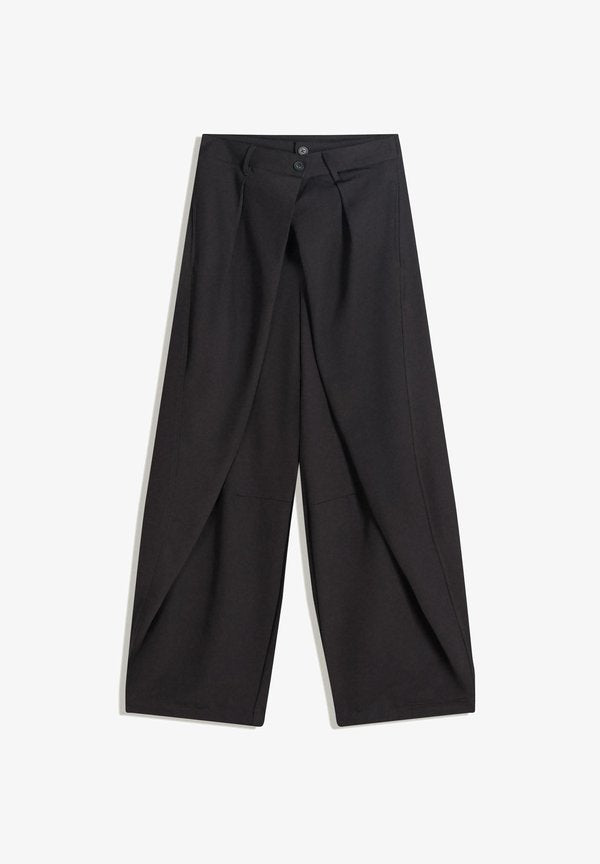 Bershka PLEATED BARREL - Trousers - black