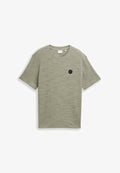 TOM TAILOR MIT WAFFELSTRUKTUR - Basic T-shirt - olive grey waffle inject