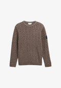 TOM TAILOR Jumper - brown offwhite plated
