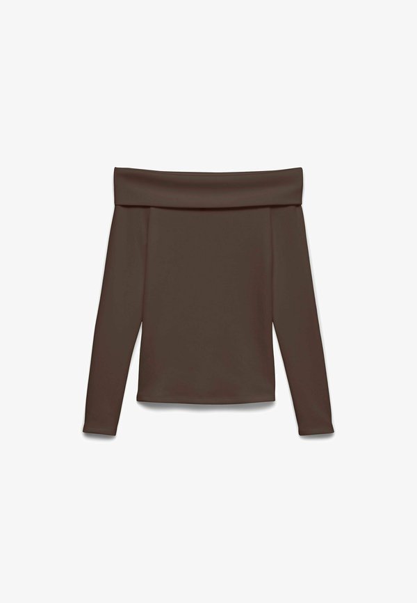 Vero Moda Off shoulder VMMILLE - Long sleeved top - chocolate brown